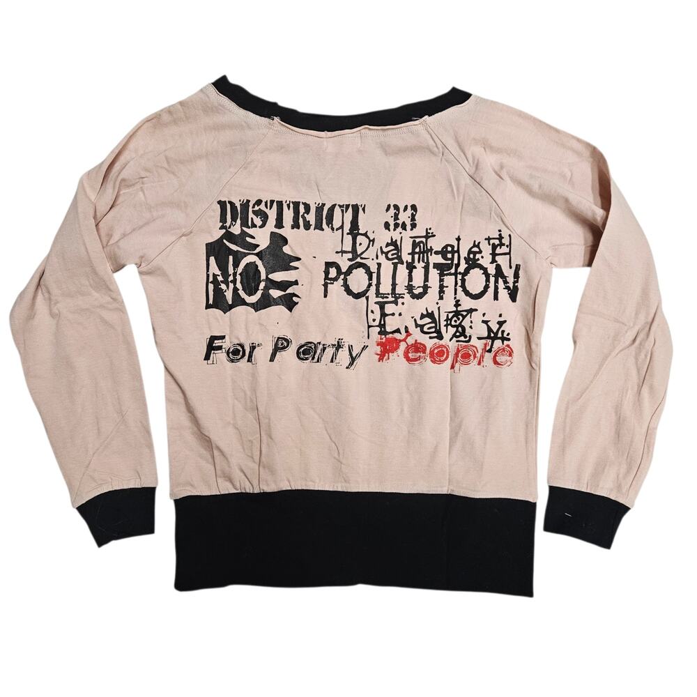 Long-Sleeved Top Grunge Alt Graphic Print Euro - Size Small